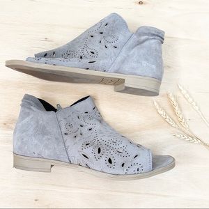 Taupe Suede Cutout Booties